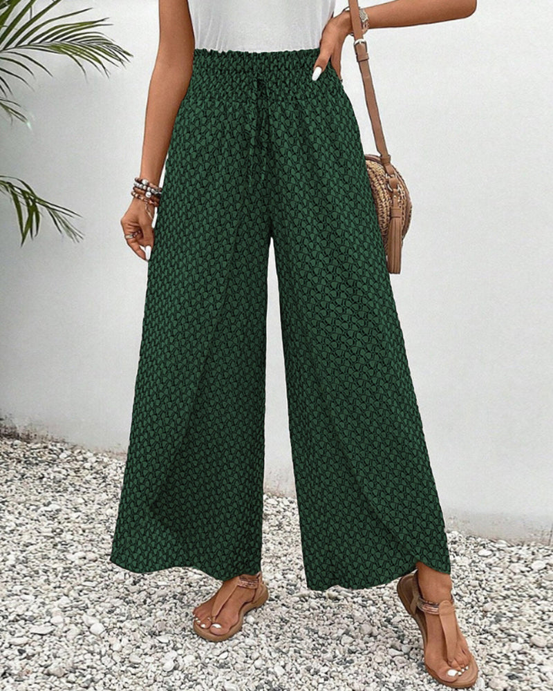 High-Waisted Summer Pants for Women | Geometric Print
