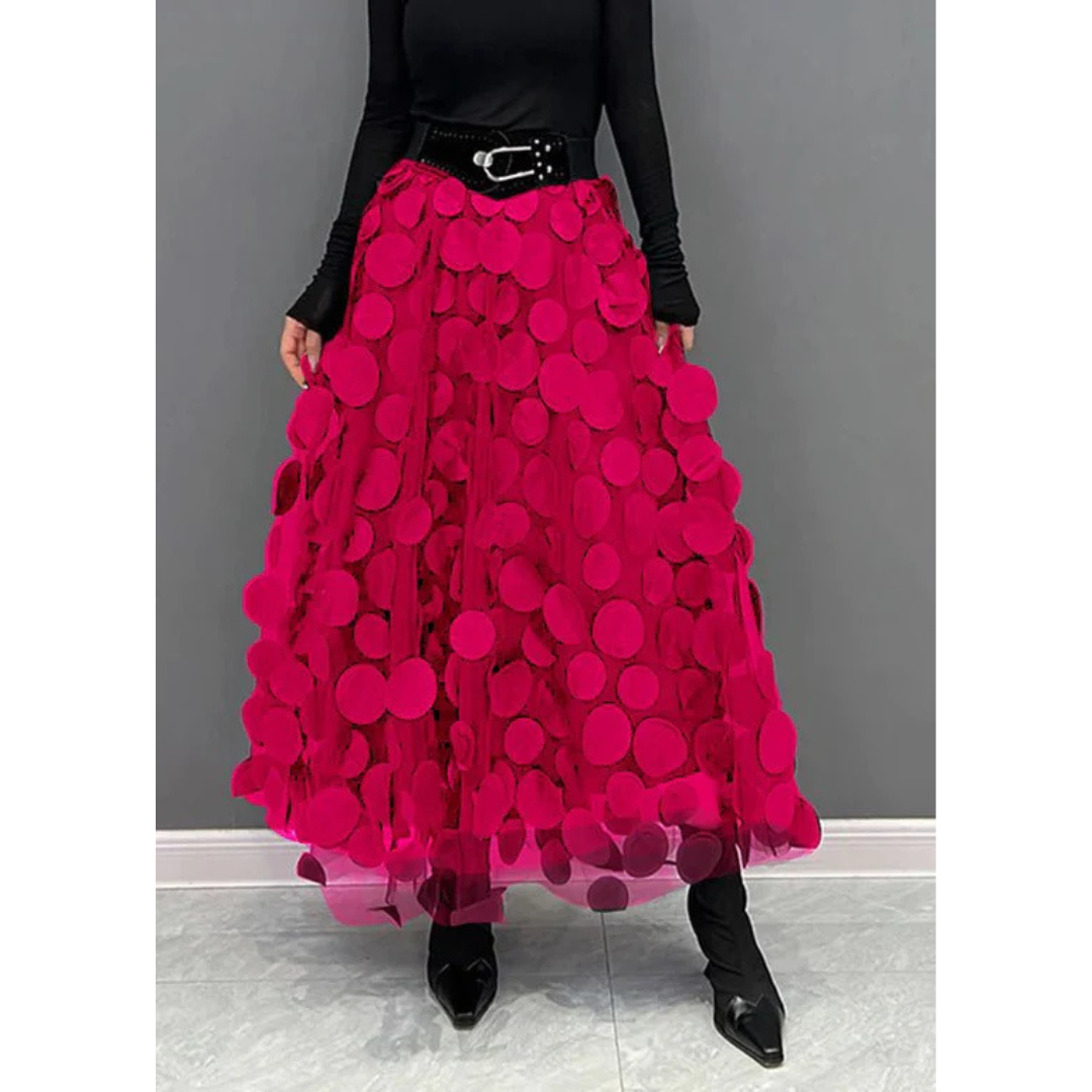 Women's Vintage Polka Dot Maxi Skirt | High Waist