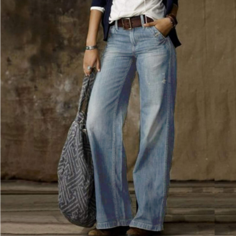 Women's Vintage Pants with High Waist | Wide Leg