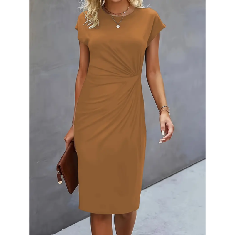 Women's Short Sleeve Formal Dress | Midi