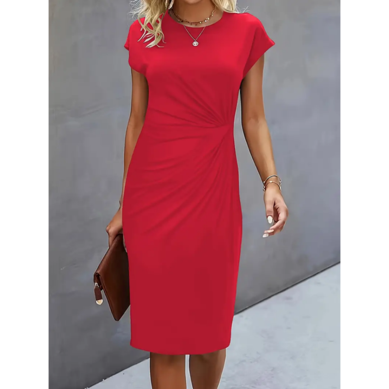 Women's Short Sleeve Formal Dress | Midi