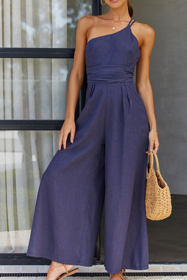 Women's One Shoulder Summer Jumpsuit | Wide Leg
