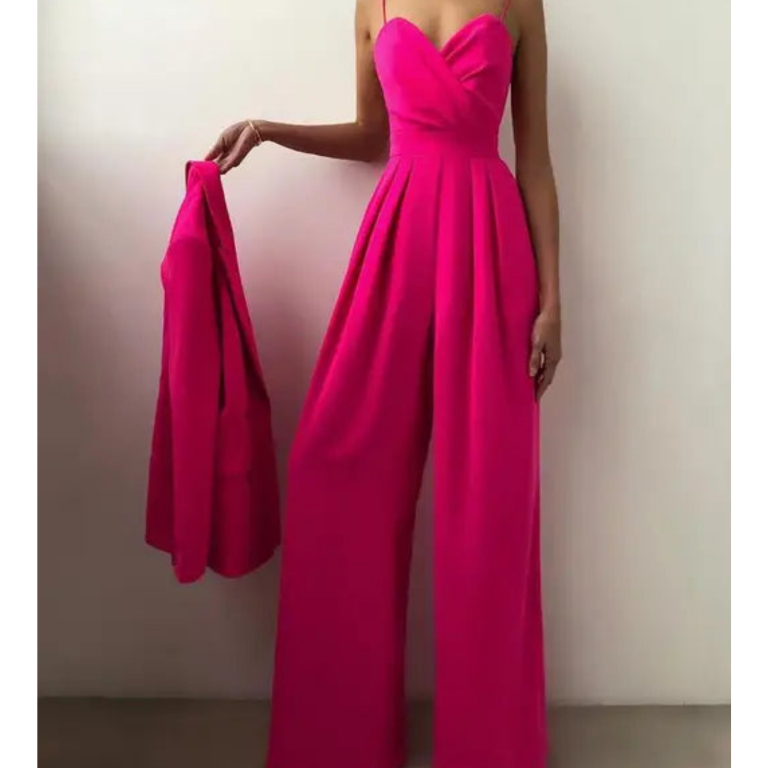 Women's Elegant Wide-Leg Jumpsuit | Spaghetti Straps