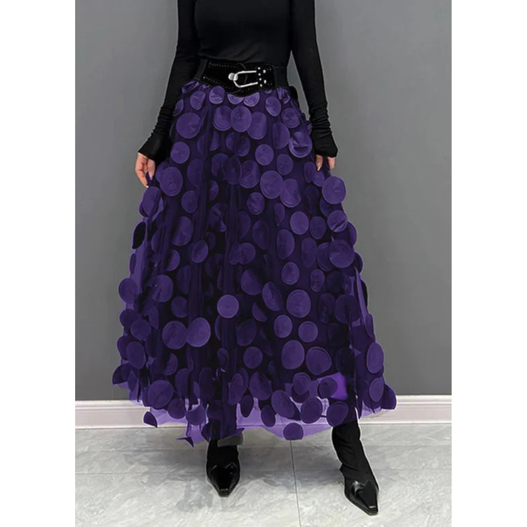 Women's Vintage Polka Dot Maxi Skirt | High Waist