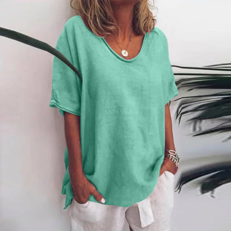 Classic blouse with a relaxed fit for women | short sleeve
