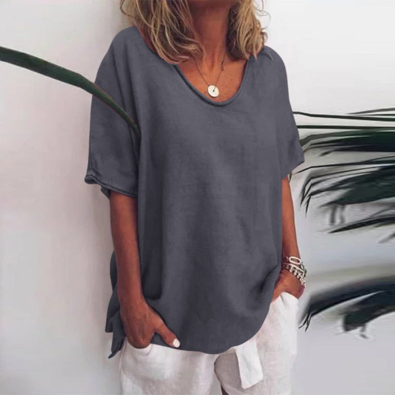 Classic blouse with a relaxed fit for women | short sleeve