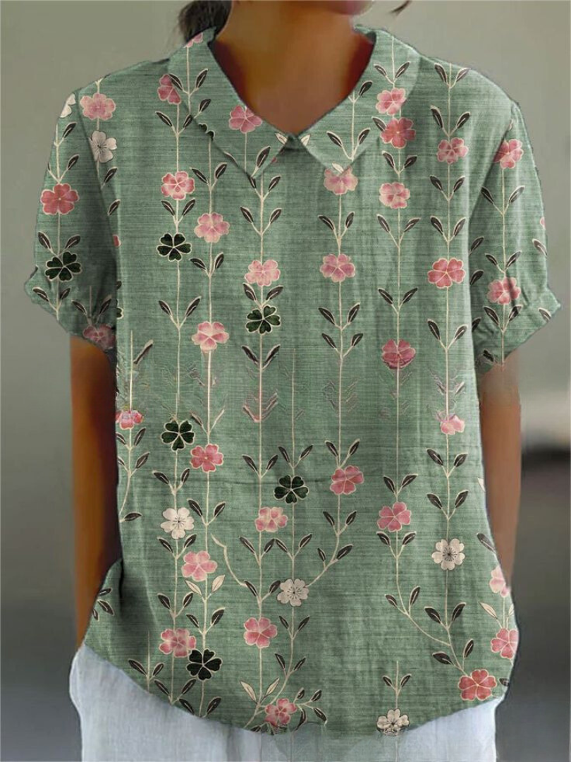 Women's Vintage Floral Pattern Blouse | Casual