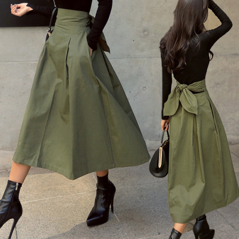 High-Waisted Women's Midi Skirt