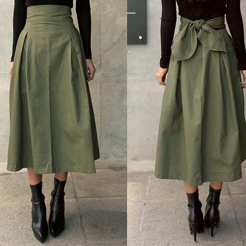 High-Waisted Women's Midi Skirt