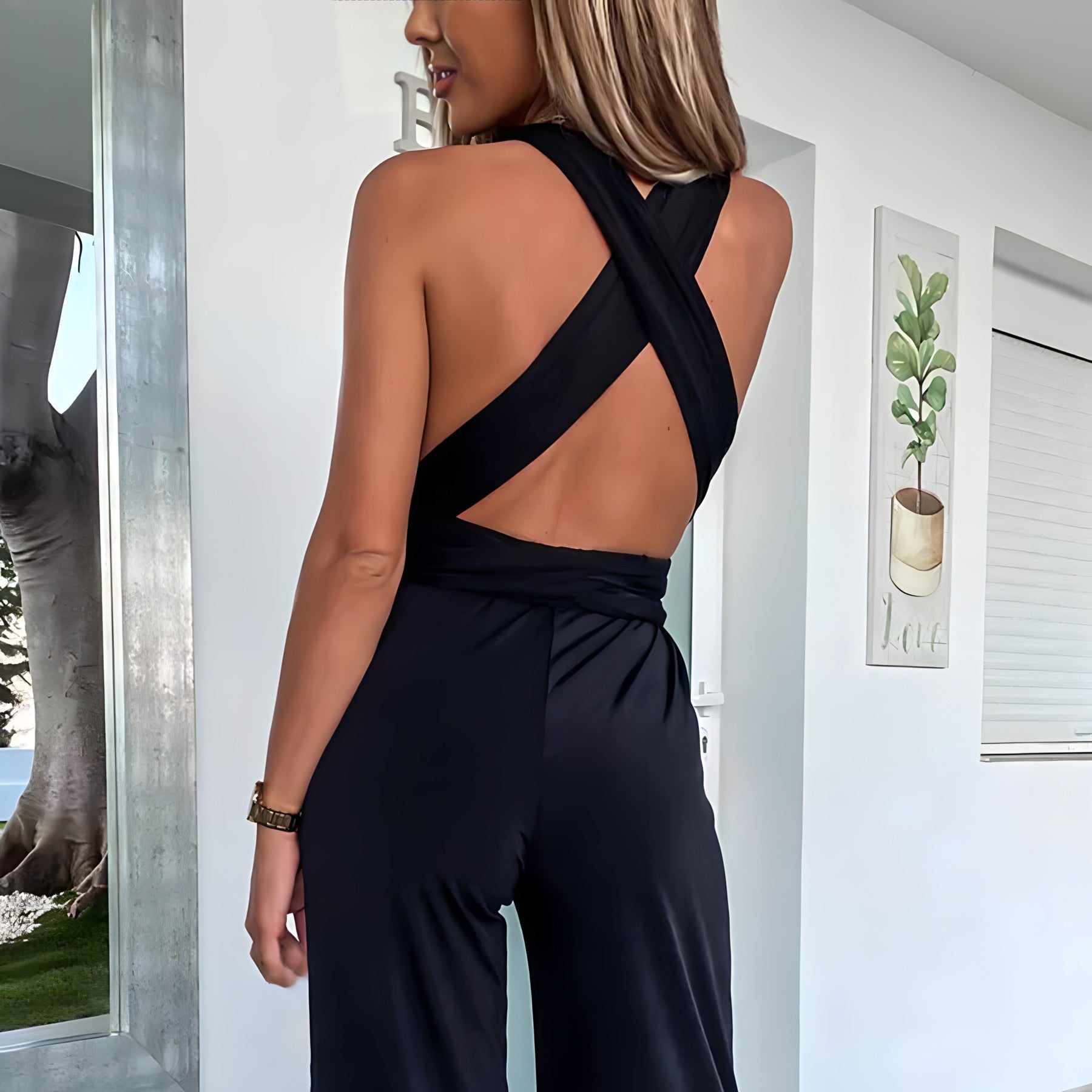 Sleeveless Jumpsuit with V-Neck for Women | Summer