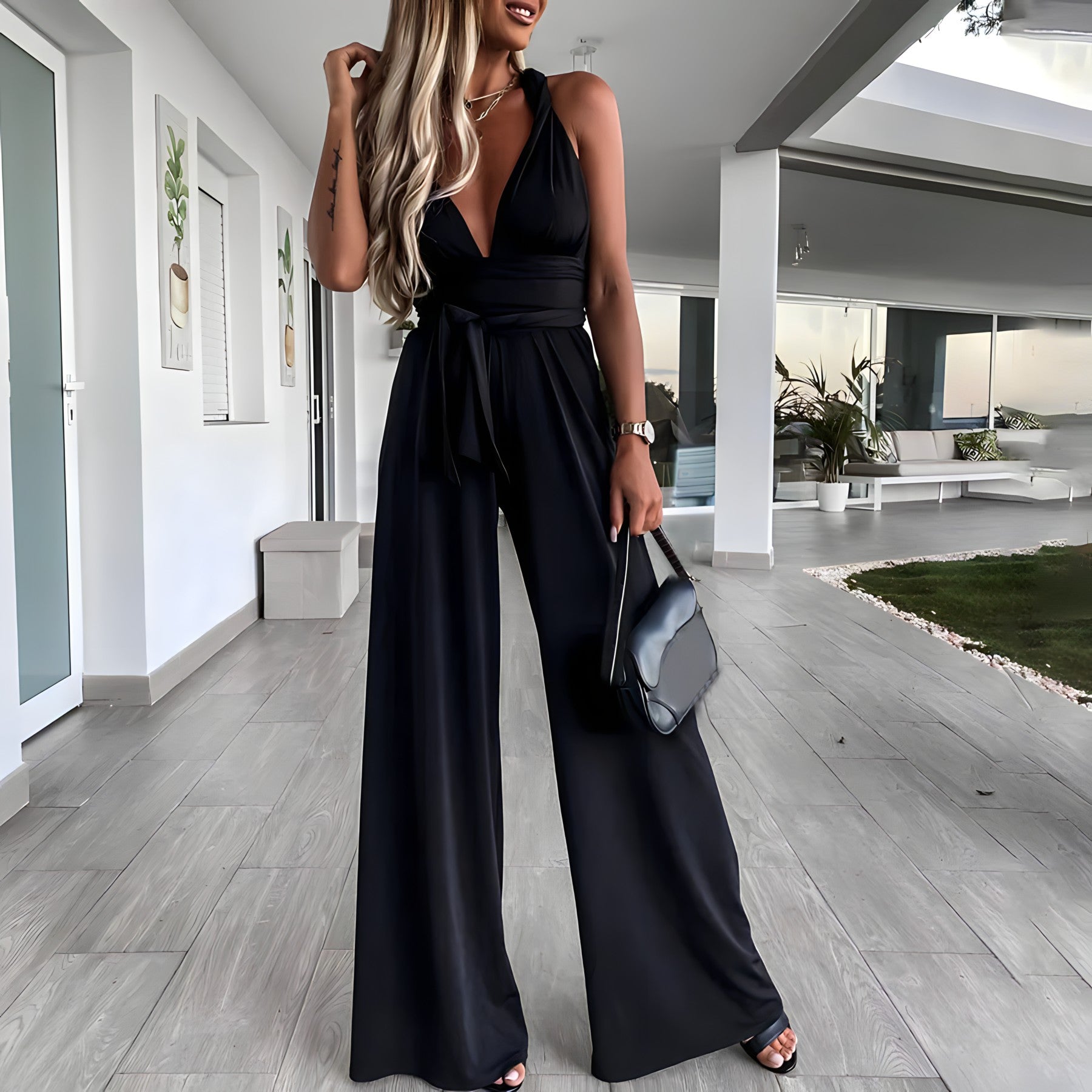Sleeveless Jumpsuit with V-Neck for Women | Summer