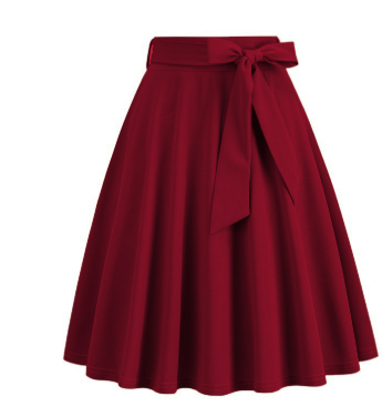 Women's Side Bow Stylish A-Line Midi Skirt | High Waist