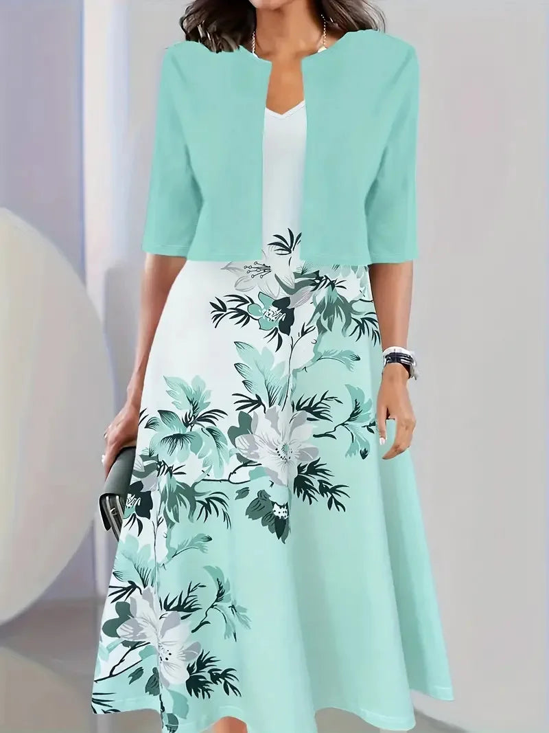 Stylish Women's Summer Dress with Blazer | Midi