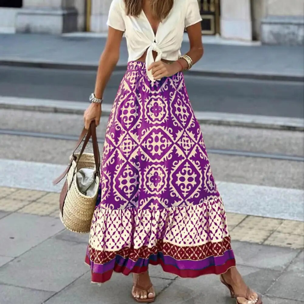 Summer Skirt with High Waist for Women | Maxi