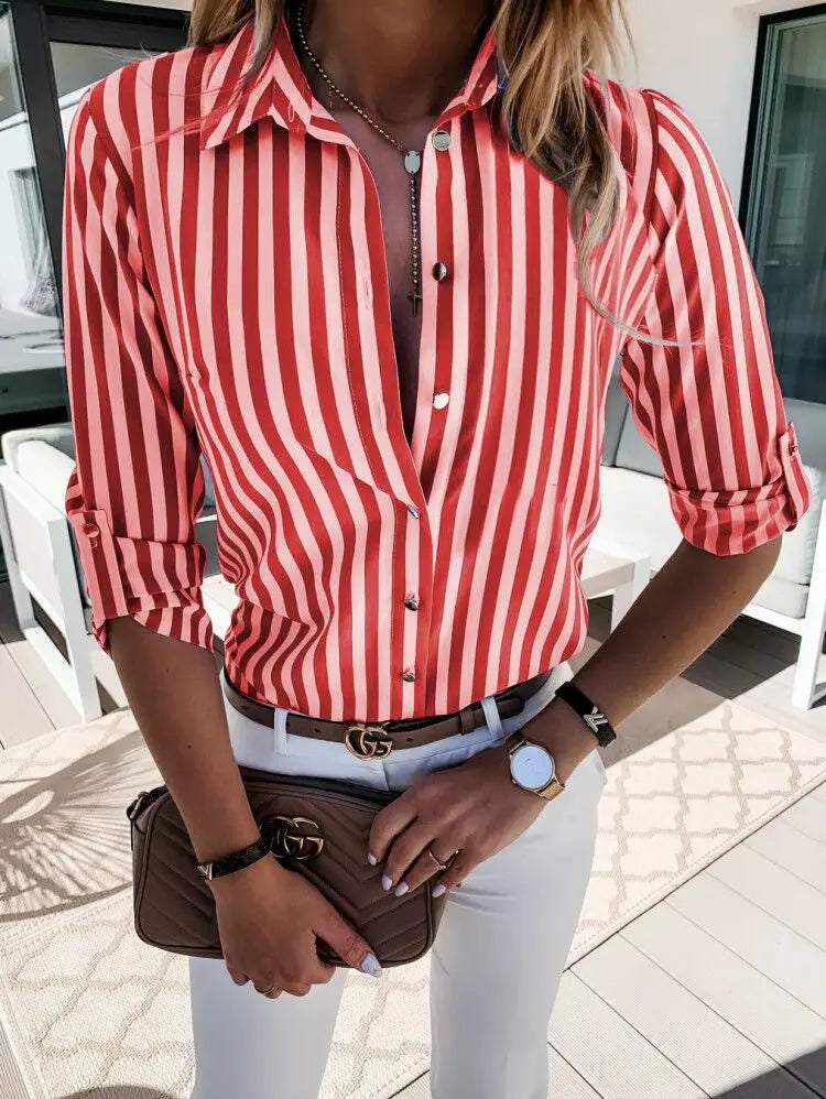 Women's Striped Blouse – Regular Fit and Classic Style