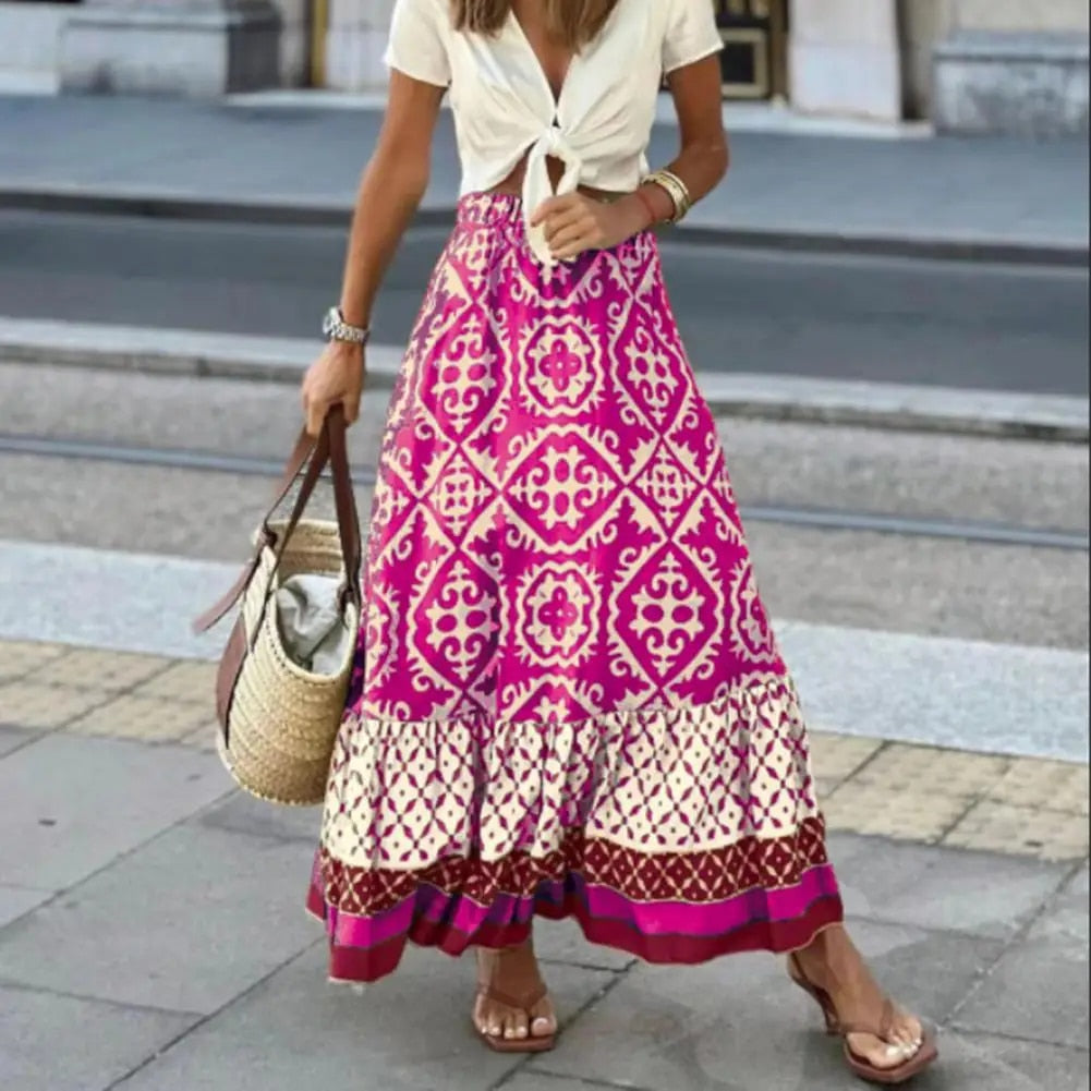 Summer Skirt with High Waist for Women | Maxi