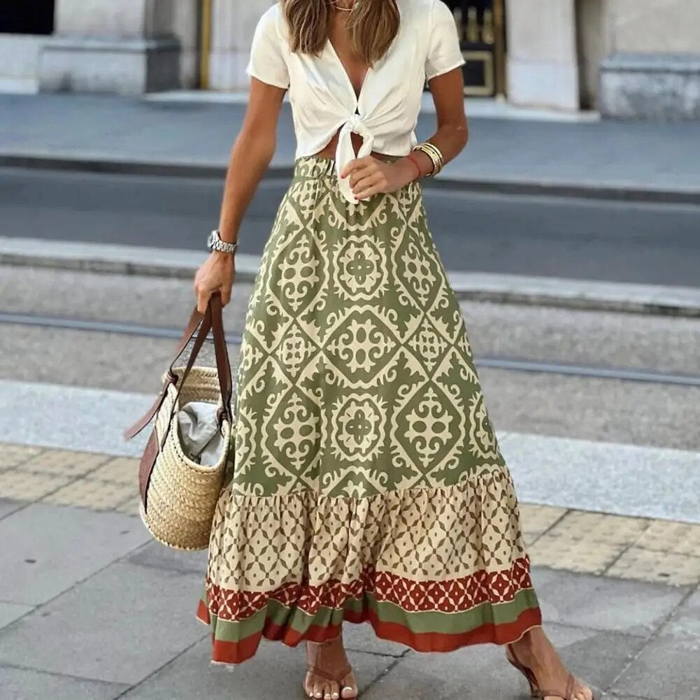 Summer Skirt with High Waist for Women | Maxi