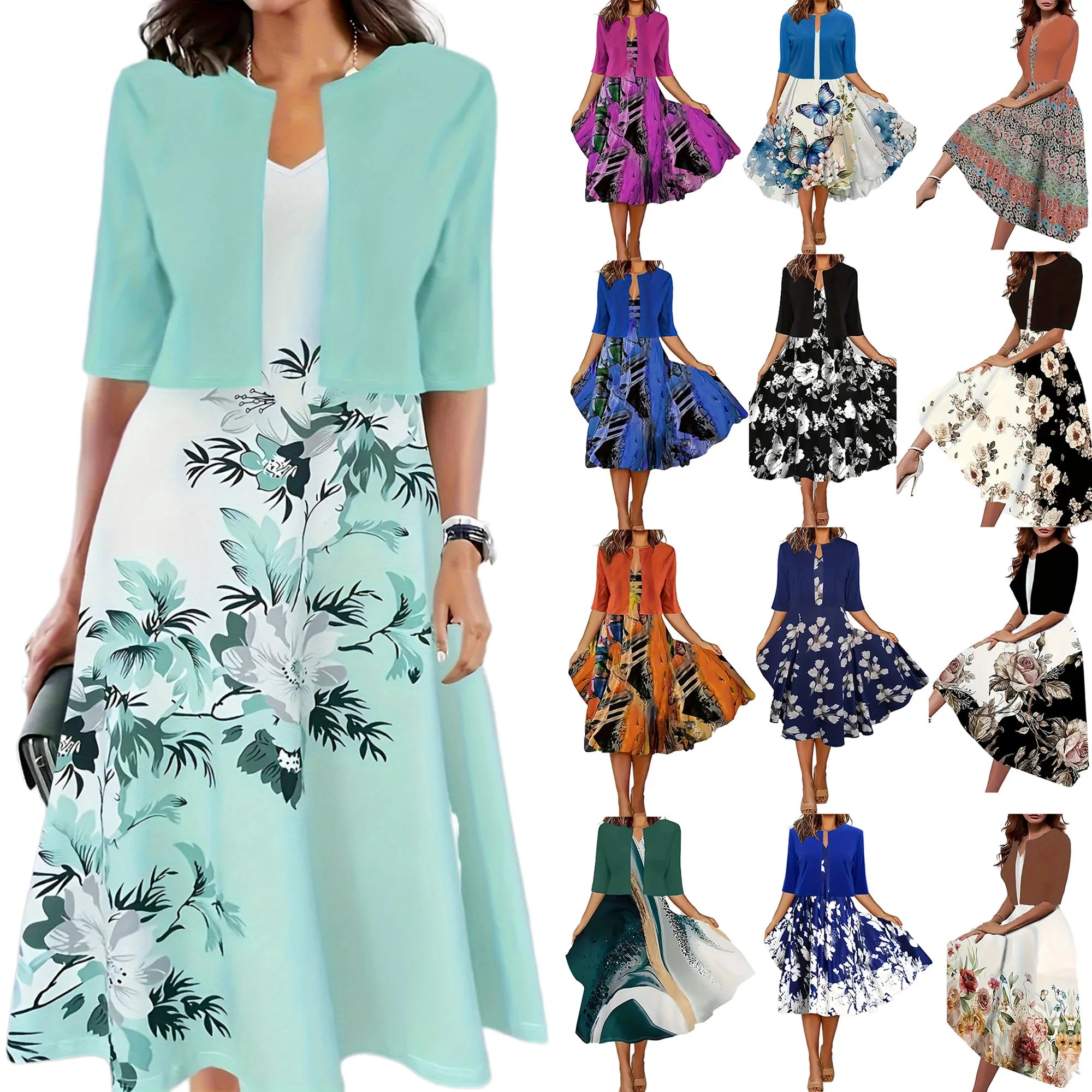 Stylish Women's Summer Dress with Blazer | Midi