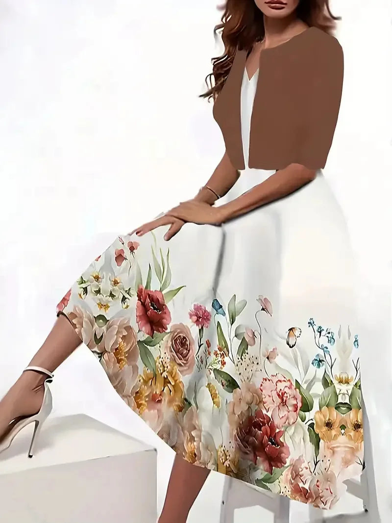 Stylish Women's Summer Dress with Blazer | Midi