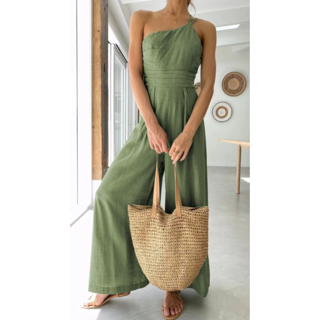 Women's One Shoulder Summer Jumpsuit | Wide Leg