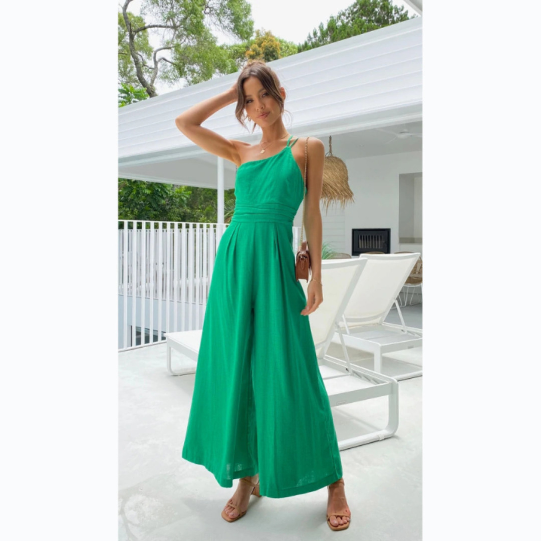 Women's One Shoulder Summer Jumpsuit | Wide Leg