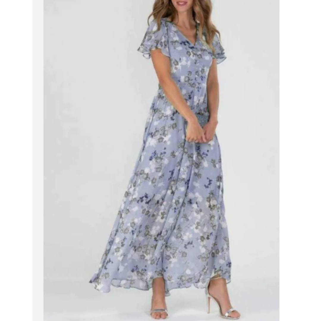 Women's Summer Formal Floral Wedding Guest Dress | Maxi