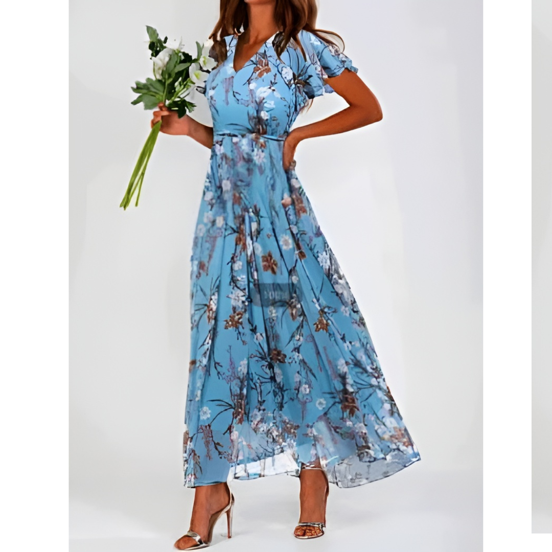 Women's Summer Formal Floral Wedding Guest Dress | Maxi