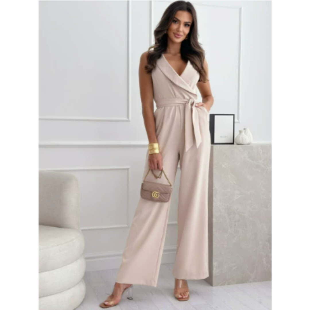 Women's Sleeveless Wide-Leg Jumpsuit | V-Neck