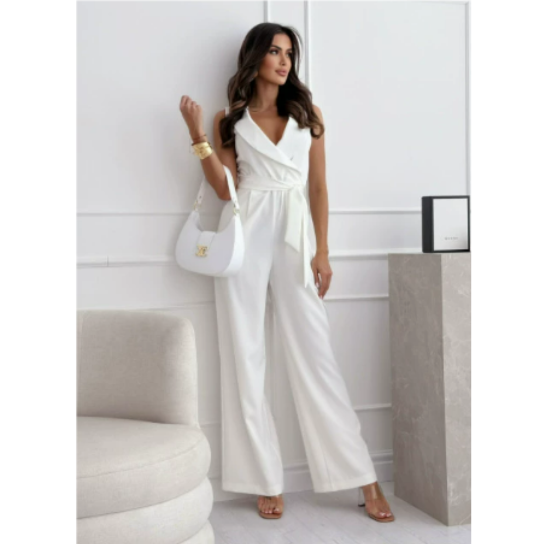 Women's Sleeveless Wide-Leg Jumpsuit | V-Neck