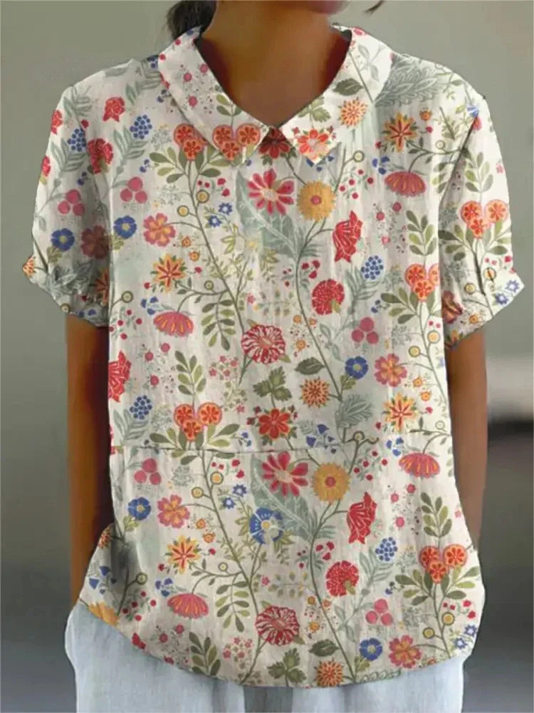 Women's Vintage Floral Pattern Blouse | Casual