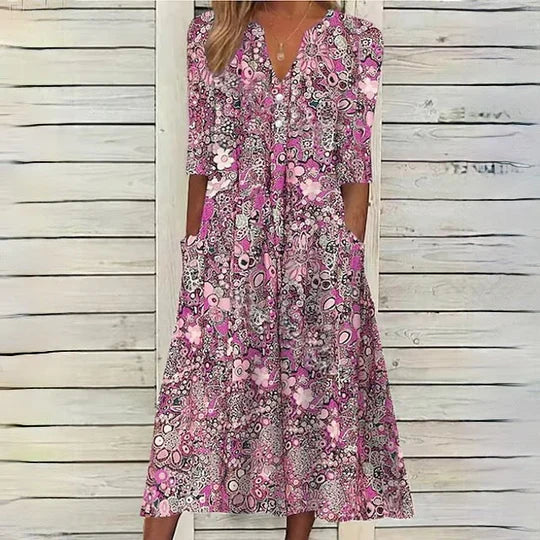 Bohemian Style Summer Dress for Women | Midi