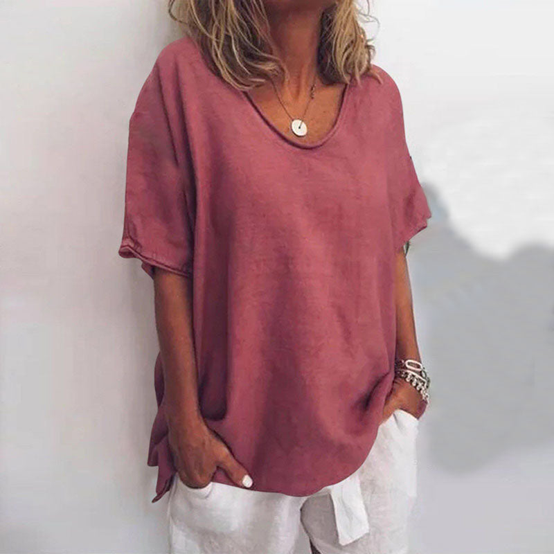 Classic blouse with a relaxed fit for women | short sleeve