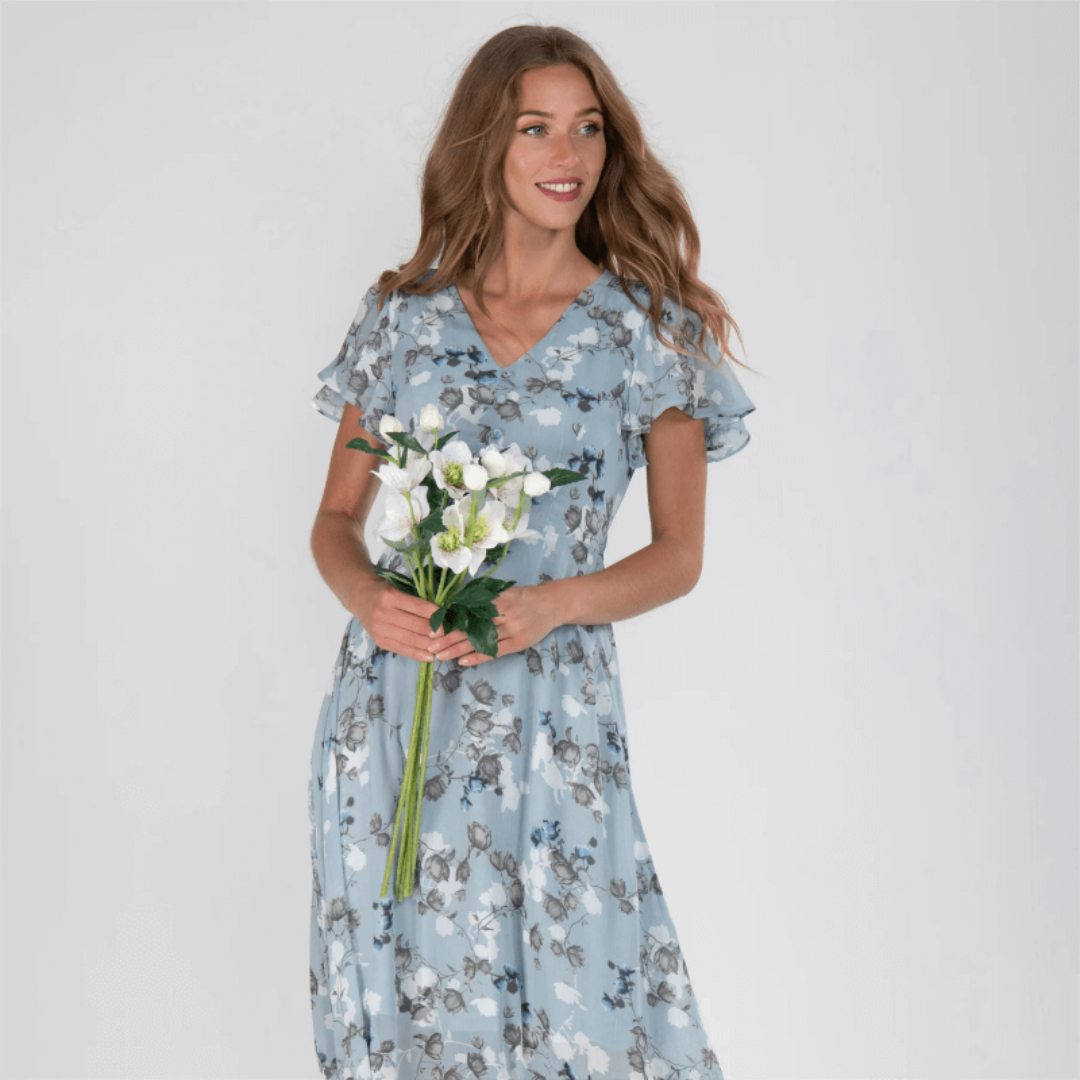 Women's Summer Formal Floral Wedding Guest Dress | Maxi