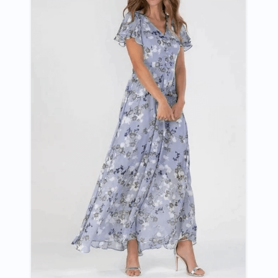 Women's Summer Formal Floral Wedding Guest Dress | Maxi