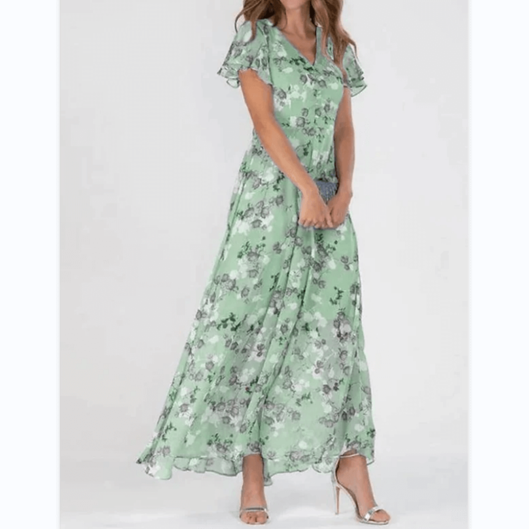 Women's Summer Formal Floral Wedding Guest Dress | Maxi