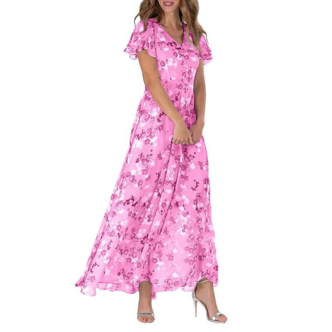 Women's Summer Formal Floral Wedding Guest Dress | Maxi