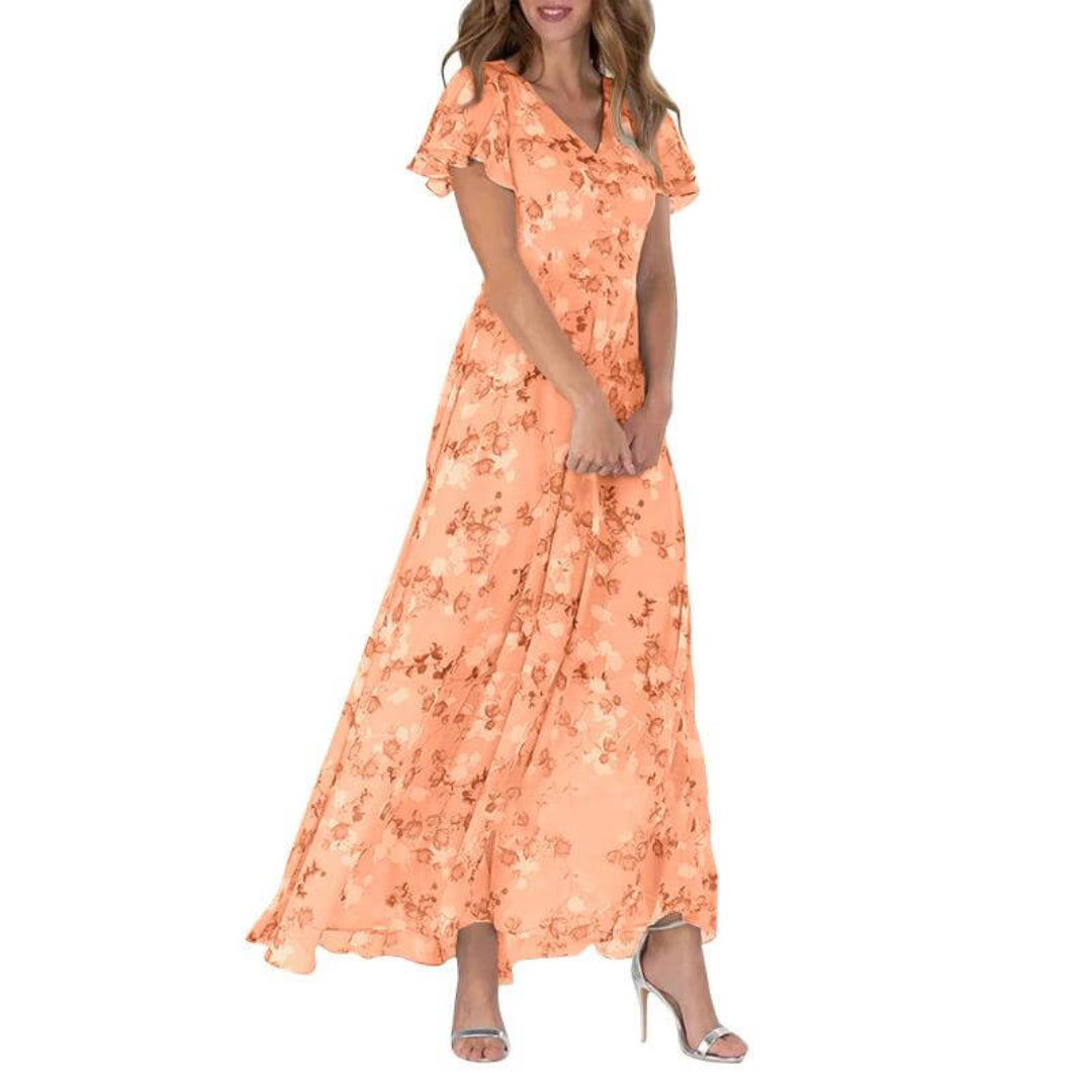 Women's Summer Formal Floral Wedding Guest Dress | Maxi