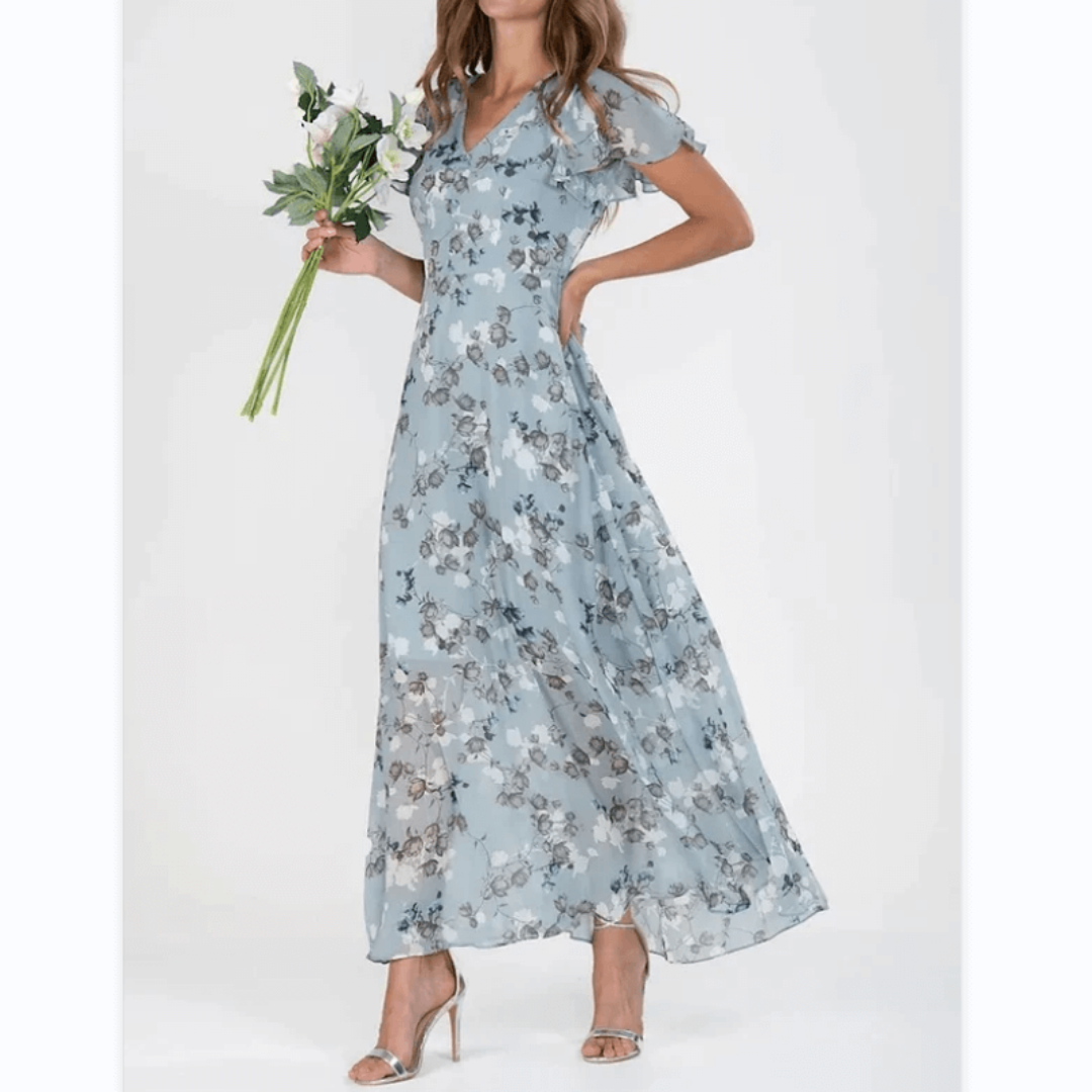 Women's Summer Formal Floral Wedding Guest Dress | Maxi