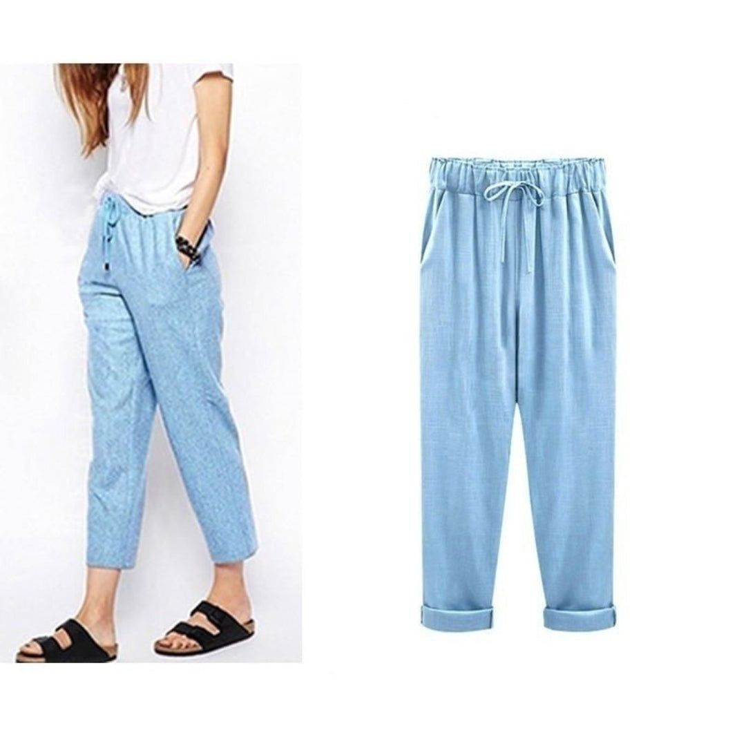 Casual Women's Summer Pants with Drawstring